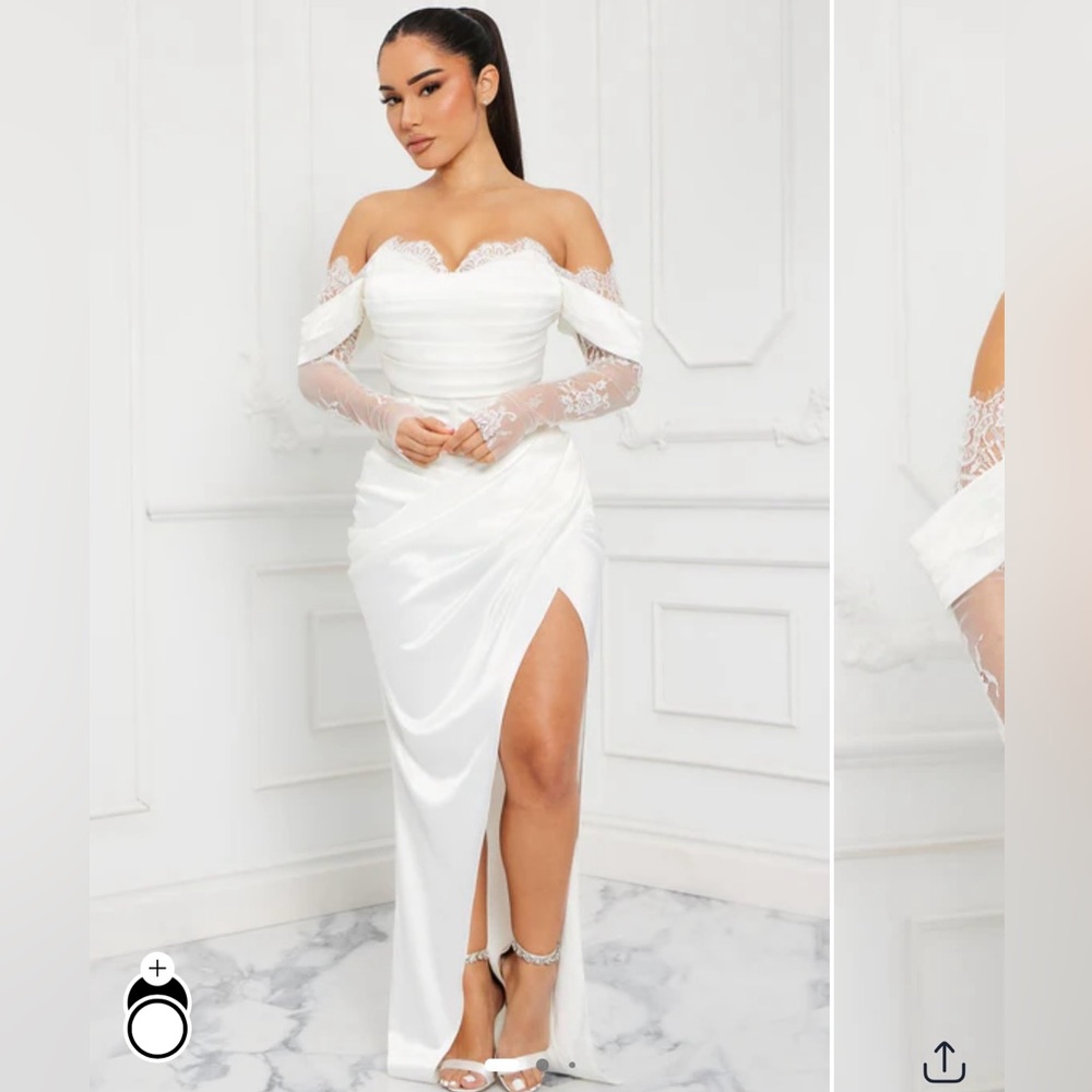 New with tags- Fall in love tonight satin maxi dress